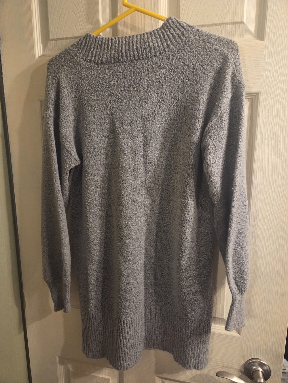 Cozy V-Neck Oversized Sweater - Gray - Picture 2 of 3